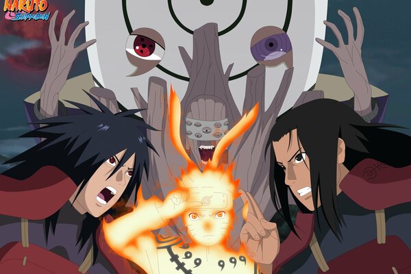Naruto Uzumaki. Zdjęcie z anime. Na tle Maska