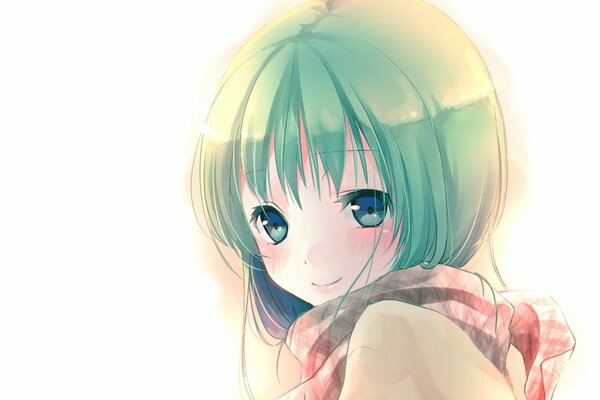 Cute anime girl with big eyes