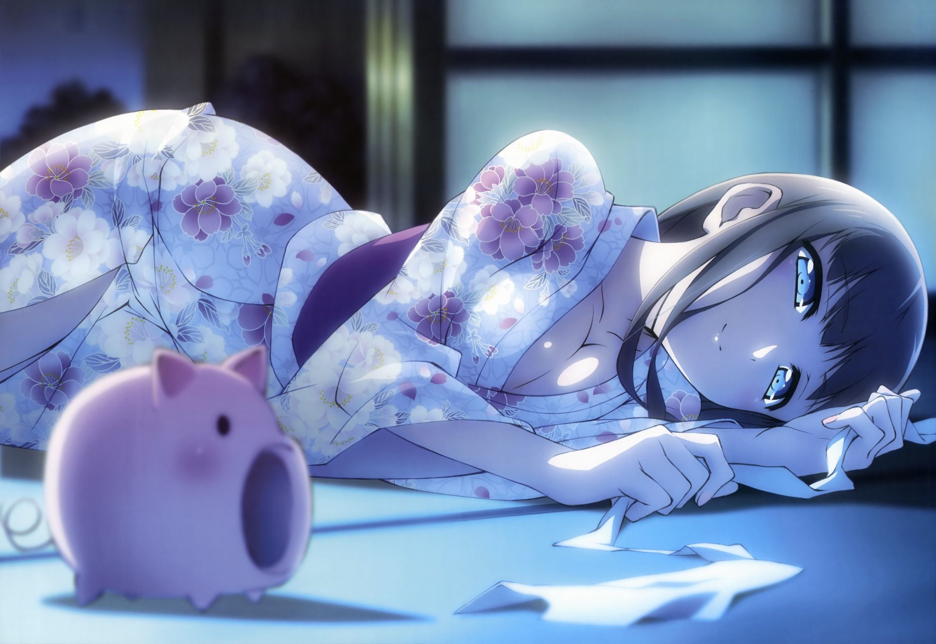 accel world kurasaki fuuko girl kimono sex black hair ribbon