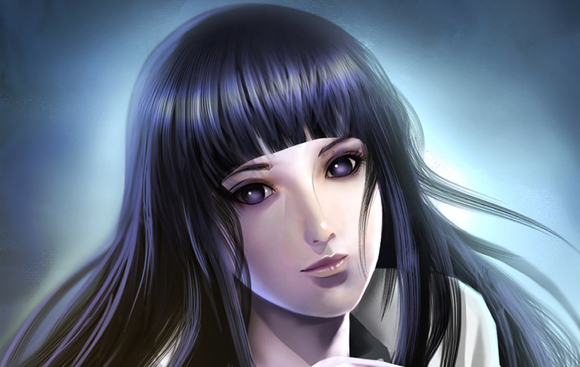 naruto hyuuga hinata girl dark background view