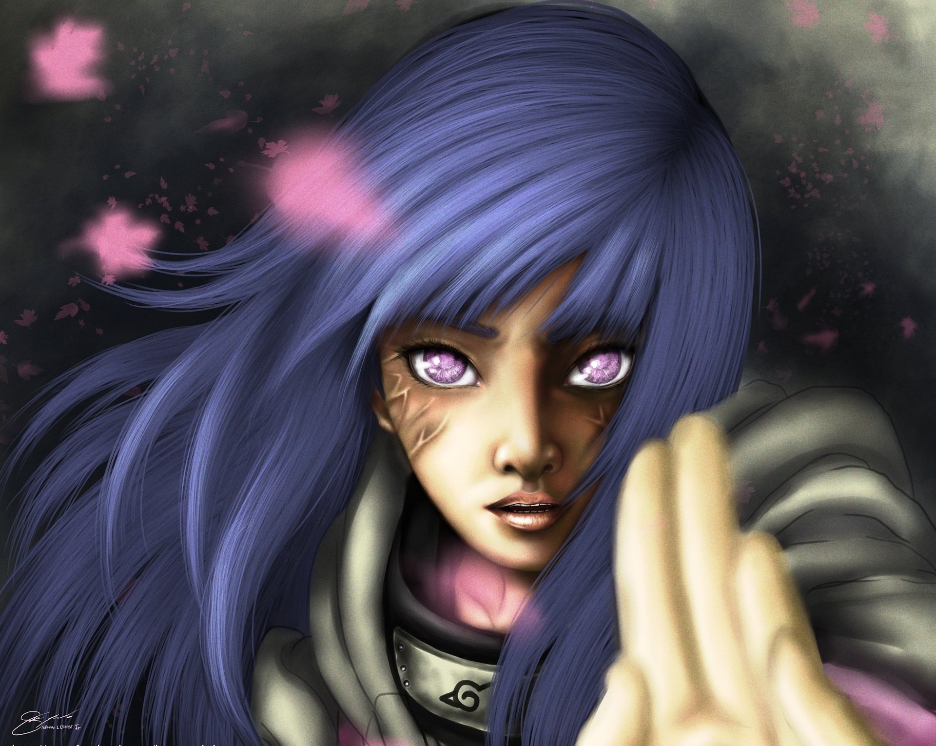 art naruto hyuuga hinata hinata girl hand scars leave