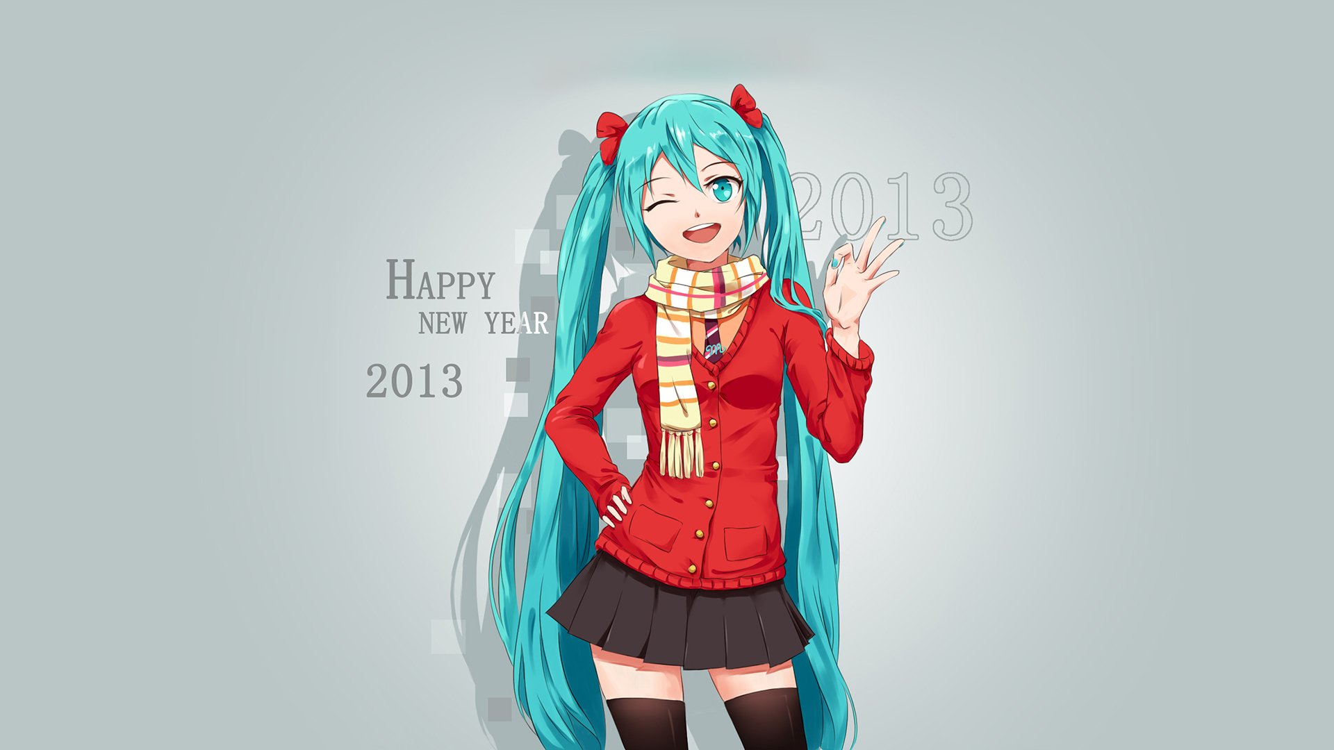 kunst tristan-shen vocaloid hatsune miku mädchen hintergrund glückwunsch 2013