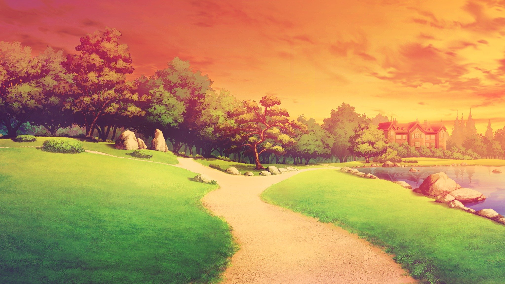 anime kunst landschaften natur sonnenuntergang shinsei n shit okasubekarazu