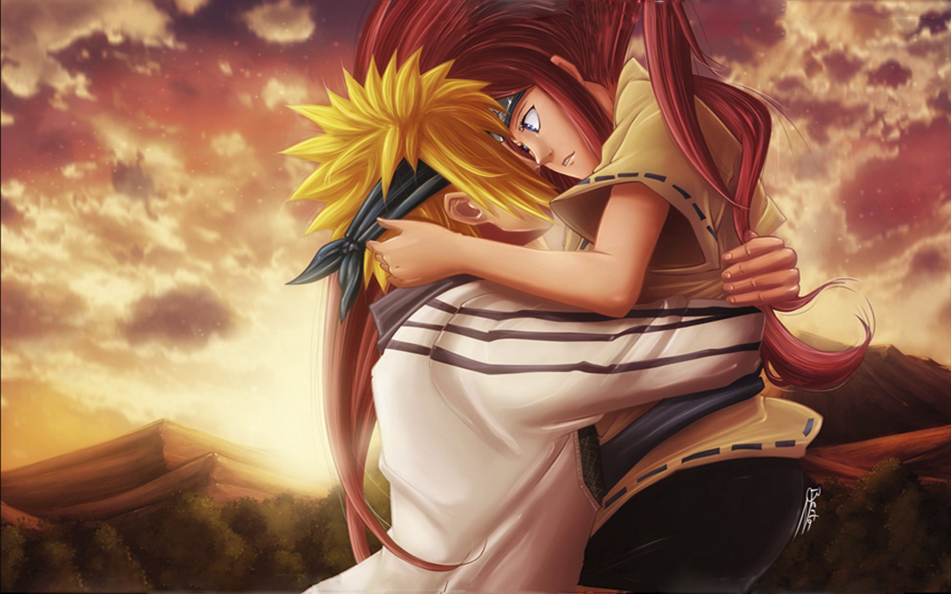 anime naruto art namikaze minato kushina uzumaki love