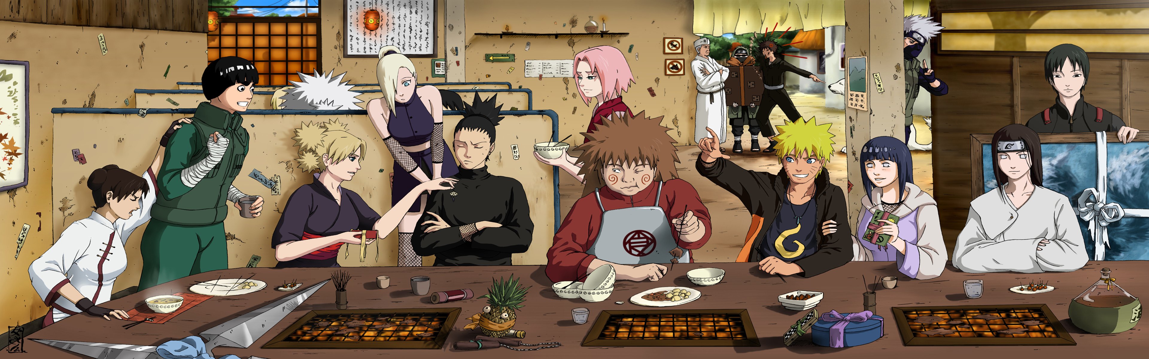 naruto uzumaki sakura haruna shikamaru nara hinata hyuga chёdzhi akimiti temari ino yamanaka kiba inudzuka shino aburame