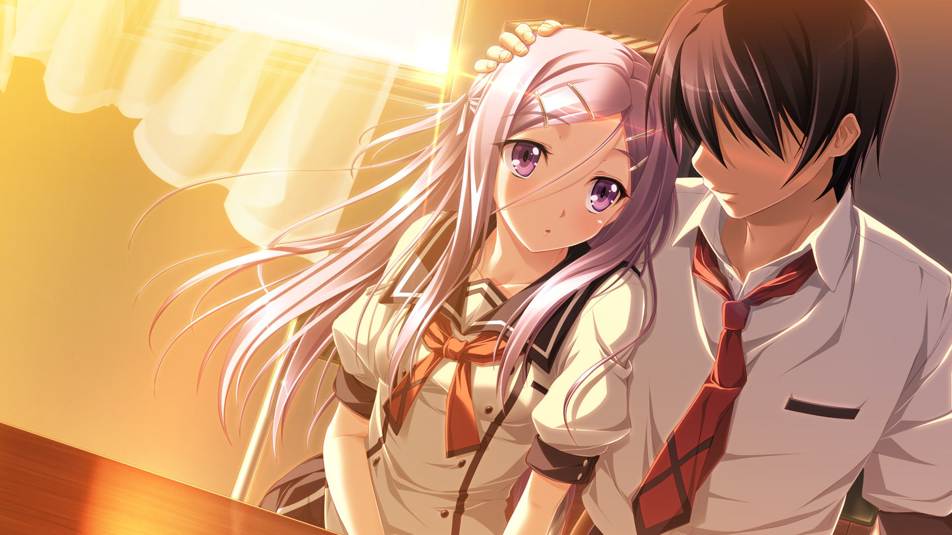 amou mikage game cg siawase kazokubu girl guy the pair sun window form school