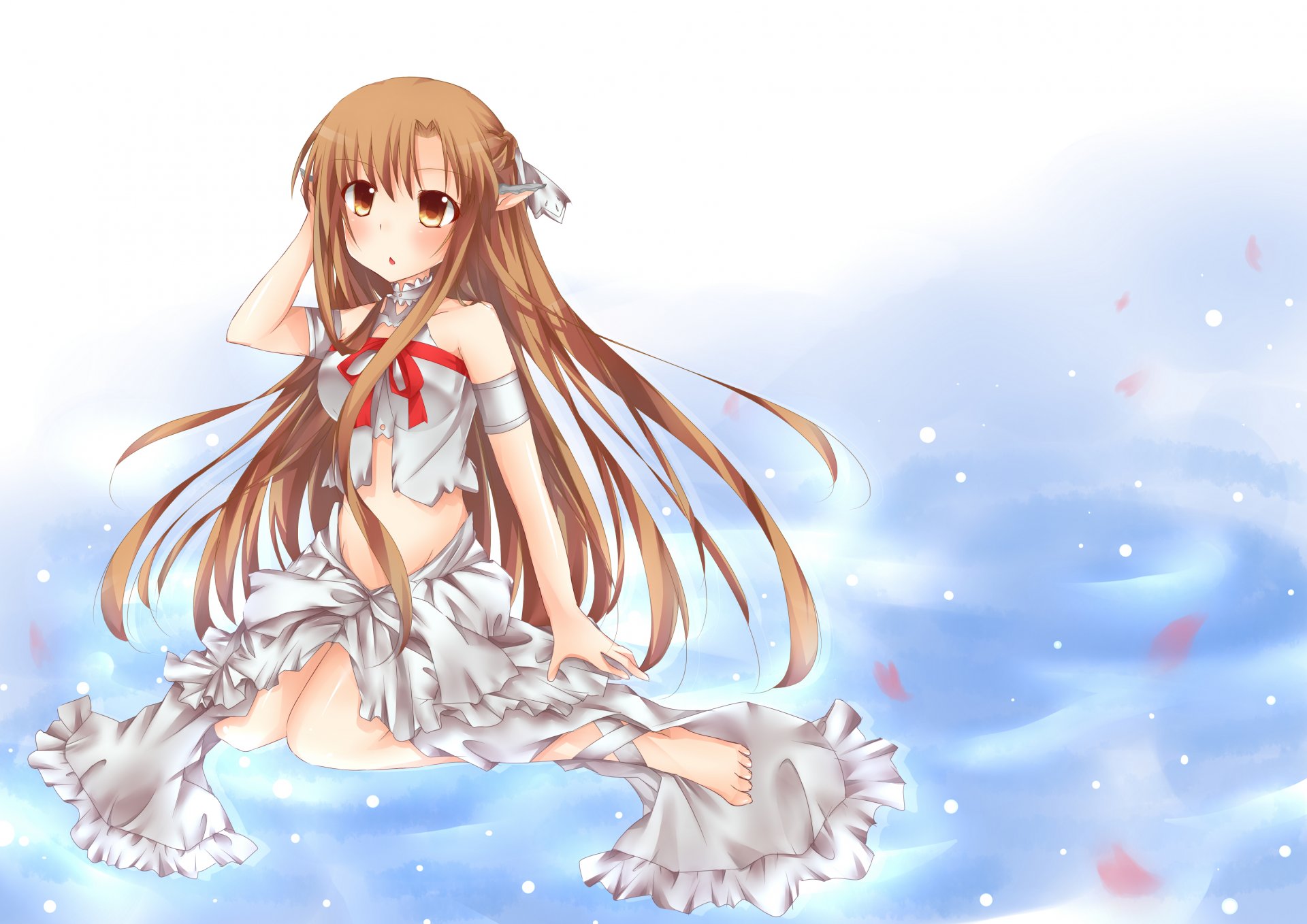 spada arte online sao alfheim online alo asuna elfo maestro di spada online ragazza vestito capelli lunghi