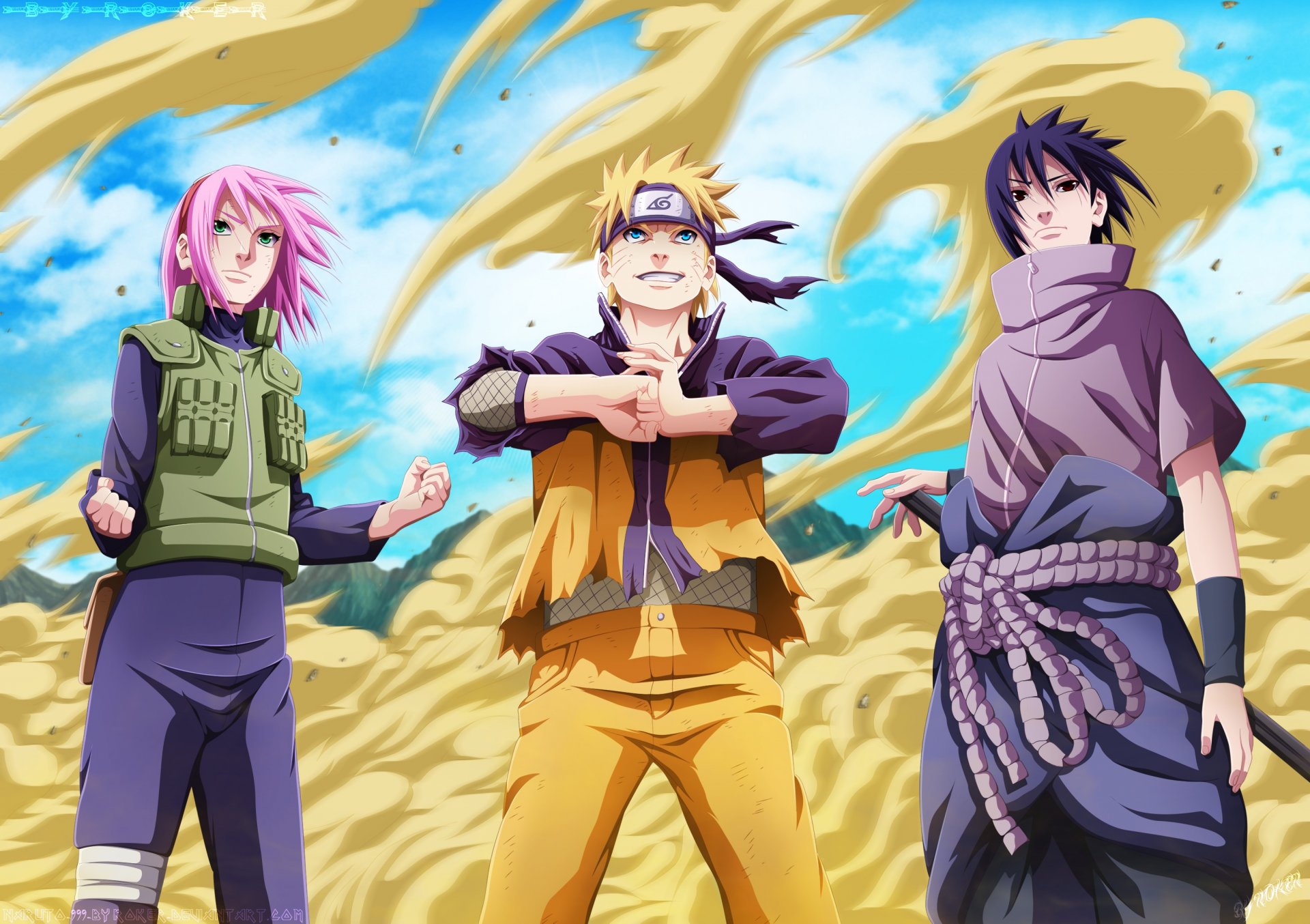 arte naruto999-on-rocker chicos uzumaki naruto sasuke chica haruno sakura estado de ánimo alegría ira indiferencia arena naruto