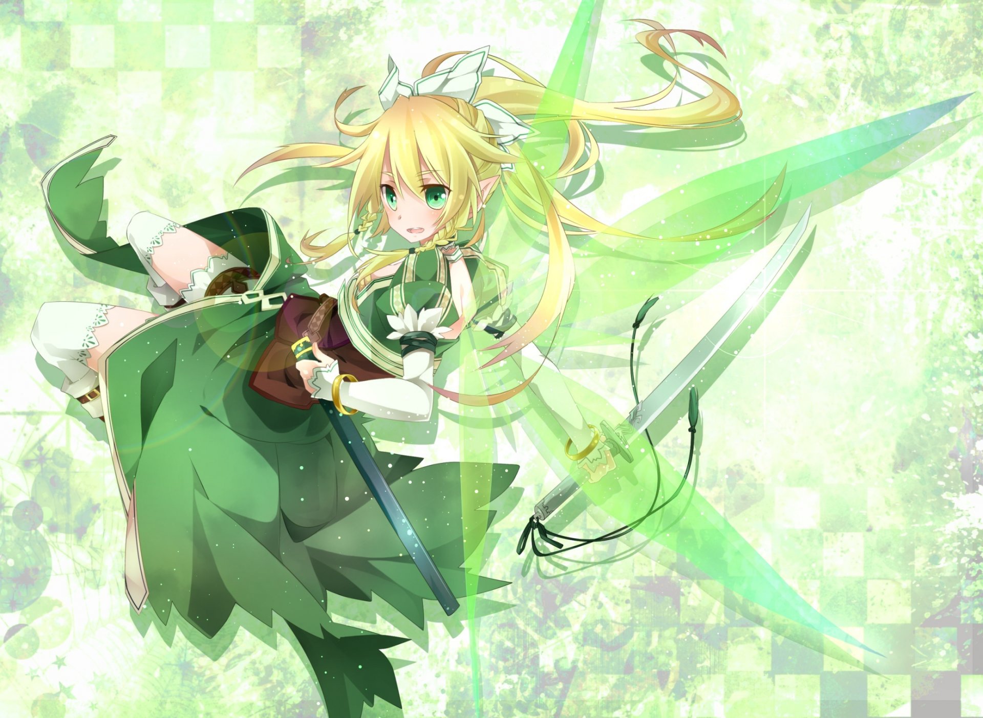 sword art online sao alfheim online alo sword master online leafa skrzydła miecz lifa dziewczyna wróżka elf broń katana pochwa toutenkou