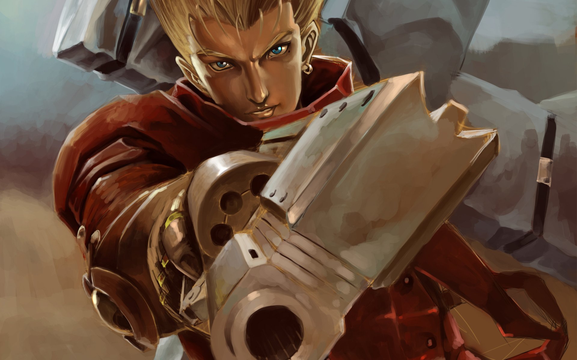 arte vash ragazzo orecchino pistola arma