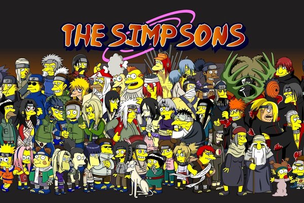 Cartoon-parody Simpsons wallpaper