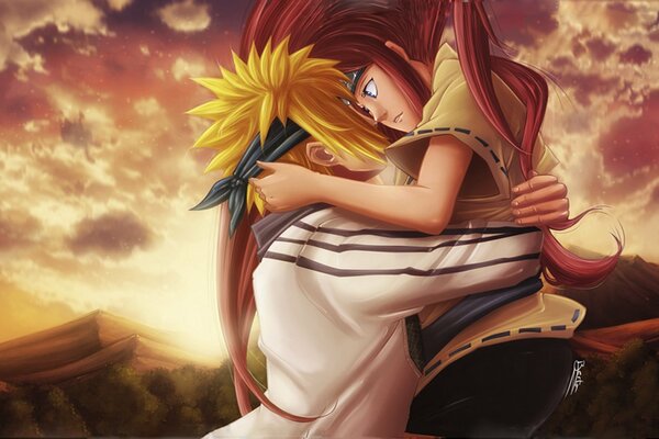 Beautiful art with Namikaze Minato and Uzumaki Kushina