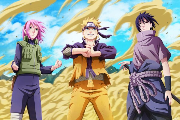 Shinobi nella gioia . Naruto Sakura e Sasuke