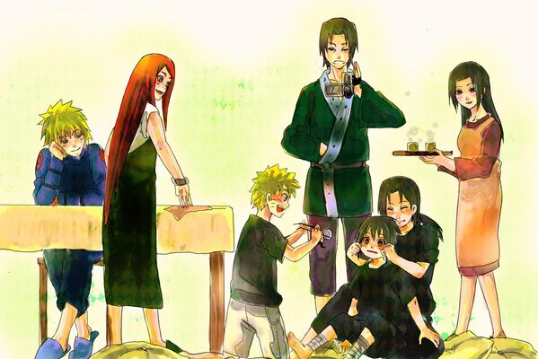 Family scene from Naruto