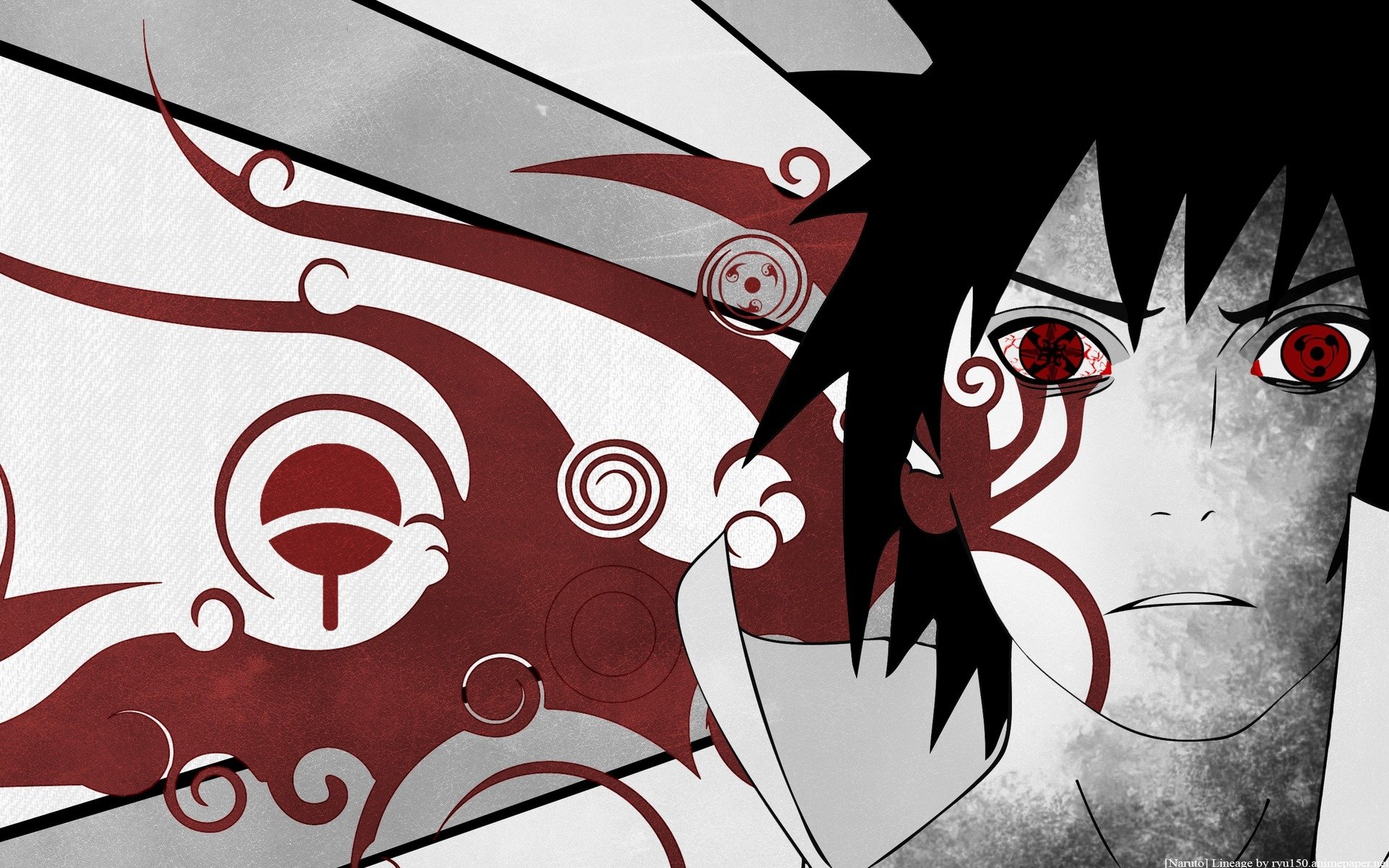 sasuke uchiha sharingan mangekyu sangre ojos