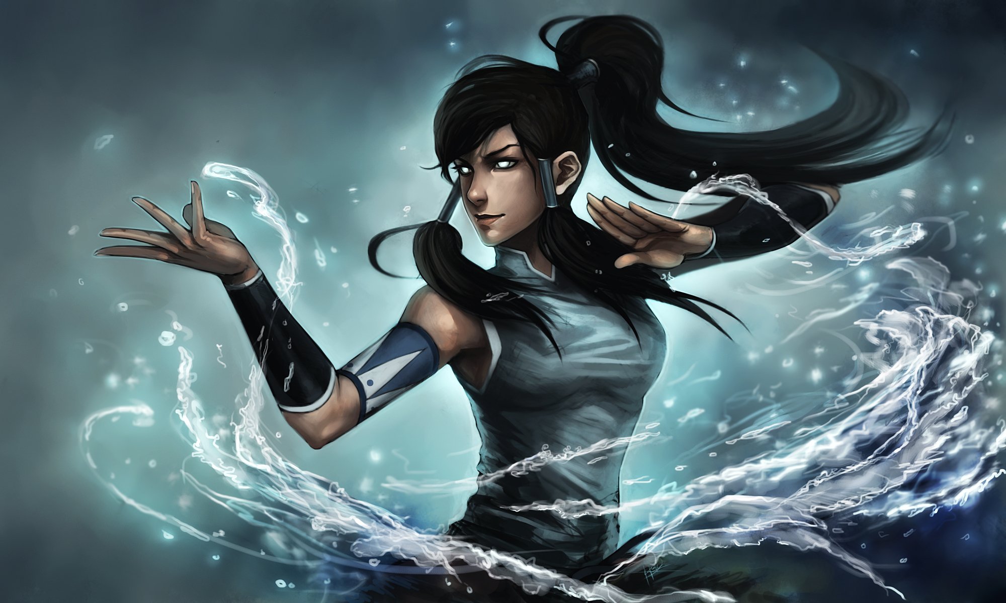 arte avatar: la leggenda di korra korra ragazza acqua occhi