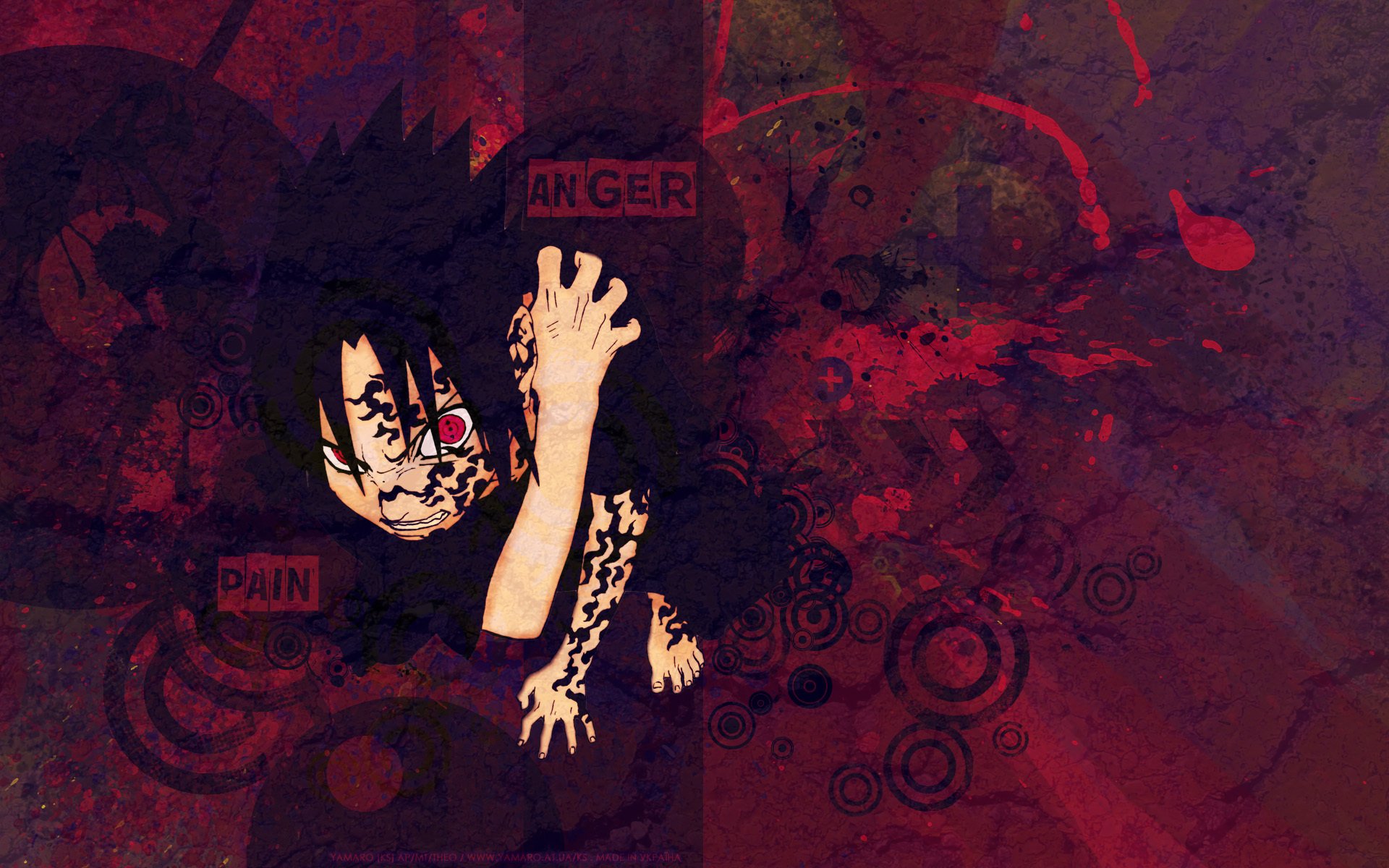 sasuke naruto rouge rouge sceau méchant