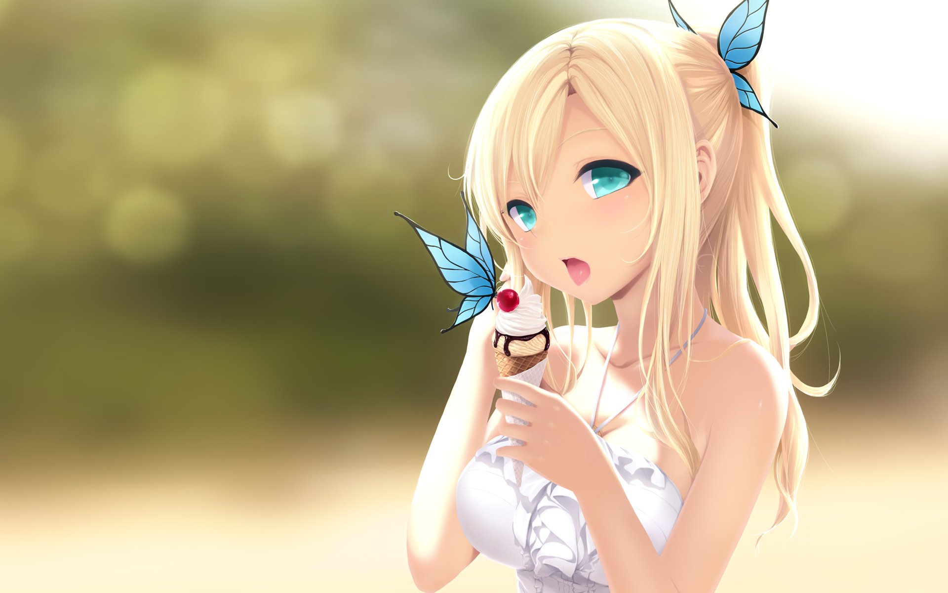 boku wa tomodachi ga sukunai kashiwazaki sena girl ice cream sweet horn butterfly