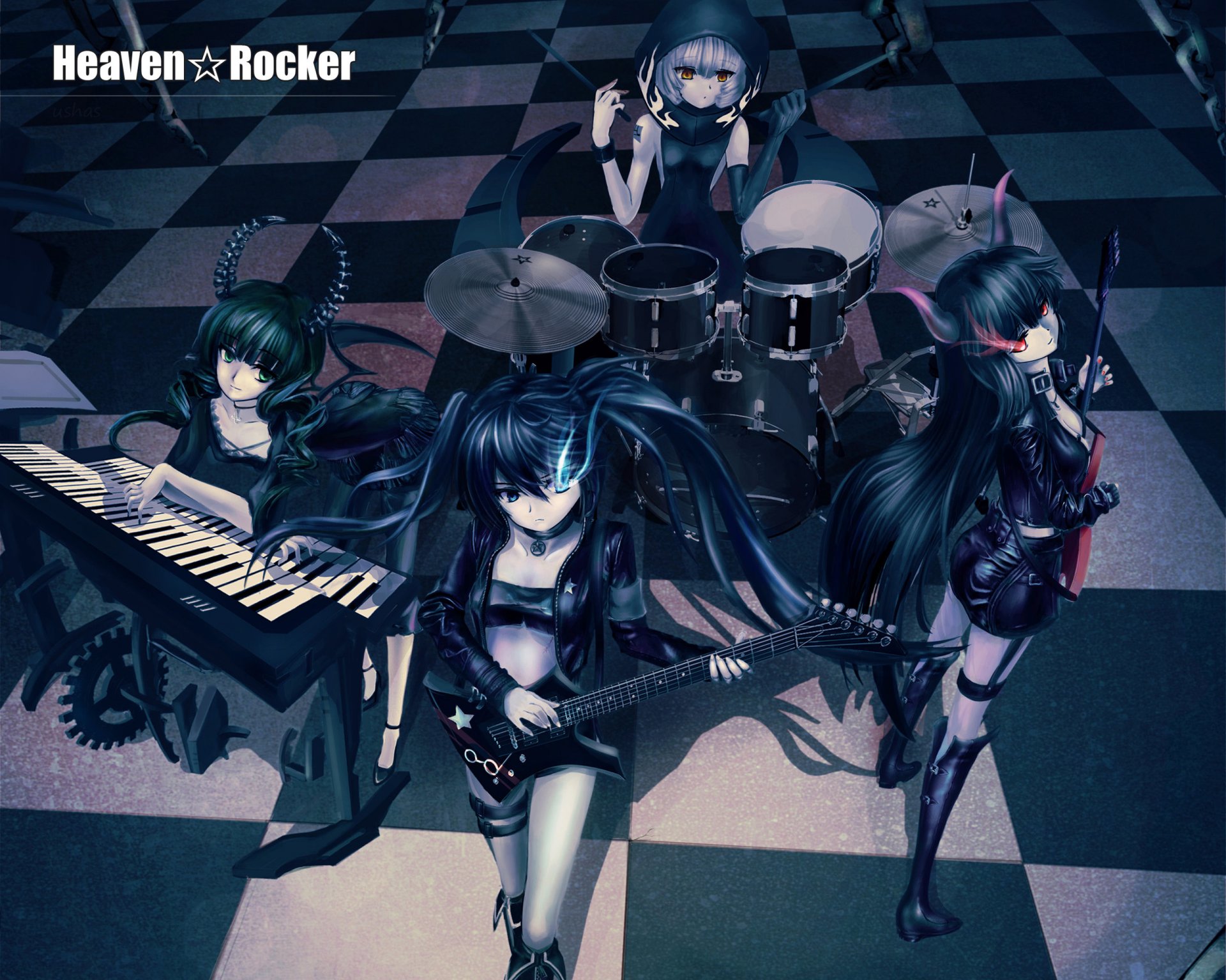 anime black rock shooter black rock shooter mato kuroi takanashi emi maître mort yuu force scie d or noir filles bande