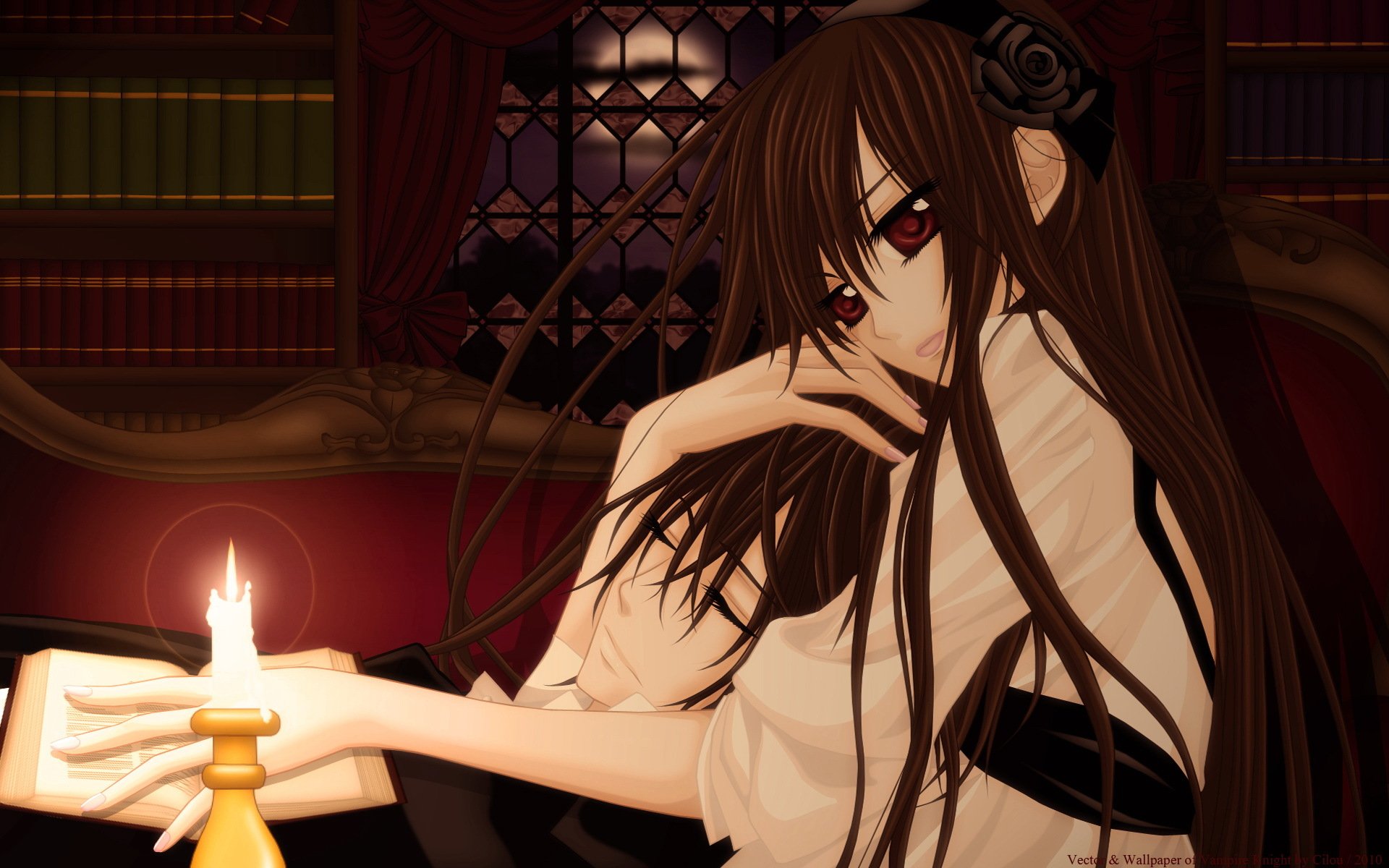 vampire knight romance love relationship candle lie hug view guy girl