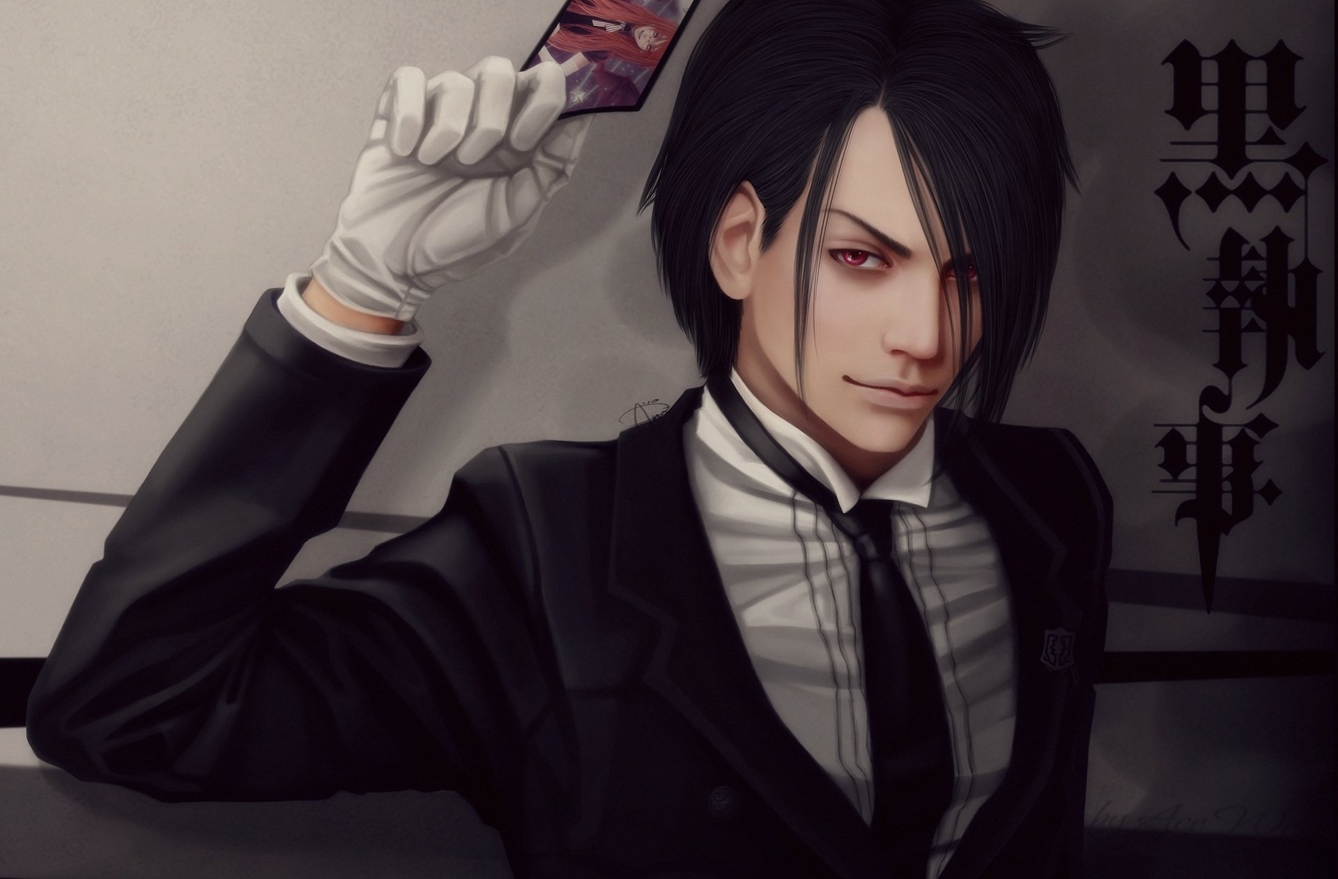 arte kuroshitsuji mayordomo oscuro sebastian michaelis demonio fotografía jeroglíficos