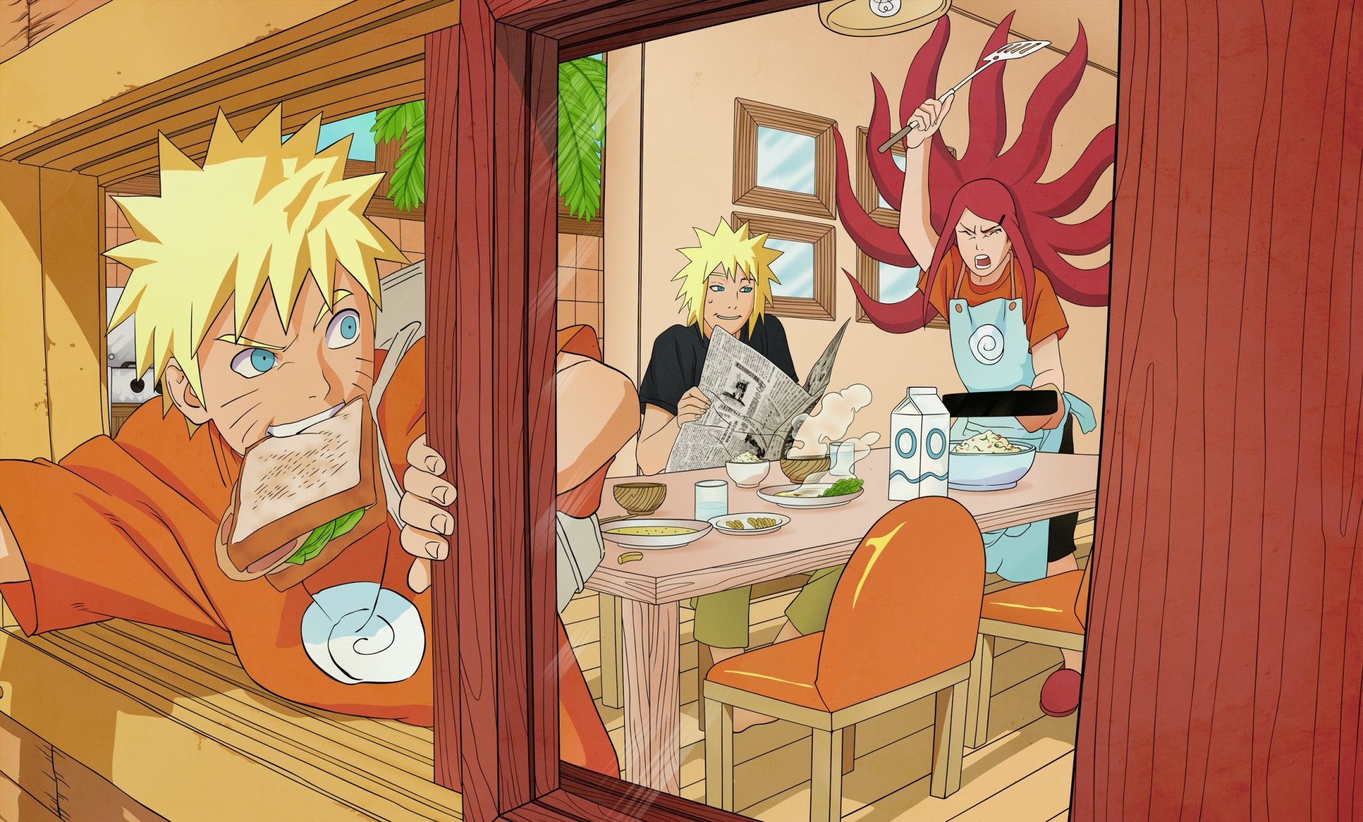 anime naruto yondaime hokage cuarto hokage minato namikaze kushina