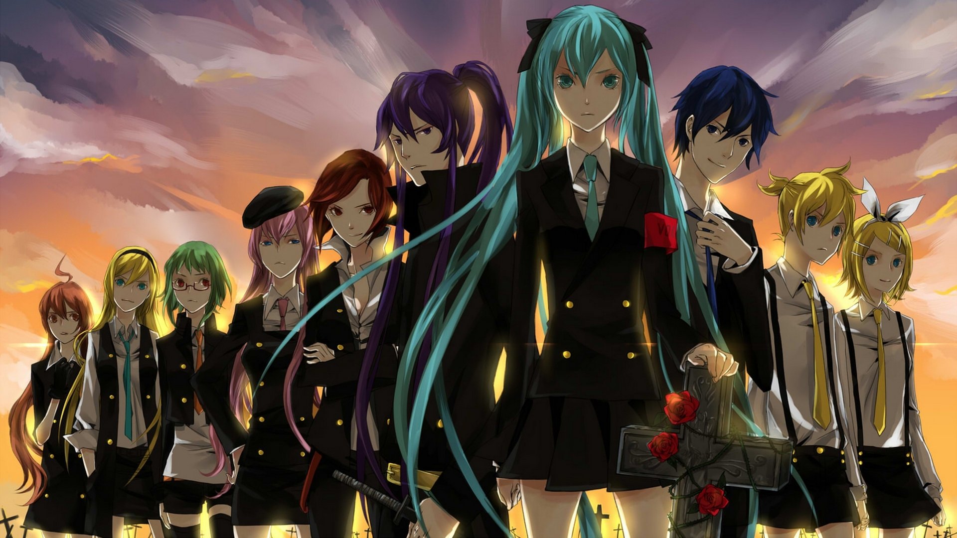 vocaloid vocaloid rin kagamine len kagamine kaito hatsune miku kamui gakupo meiko megurine luka gumi megpoid lirio