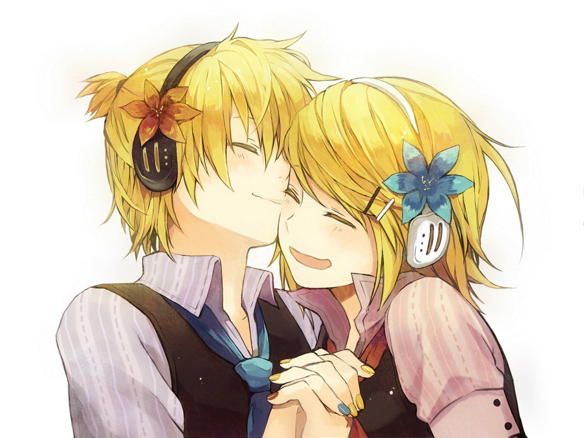 vocaloid kagamine rin kagamine len deux vocaloid sourire