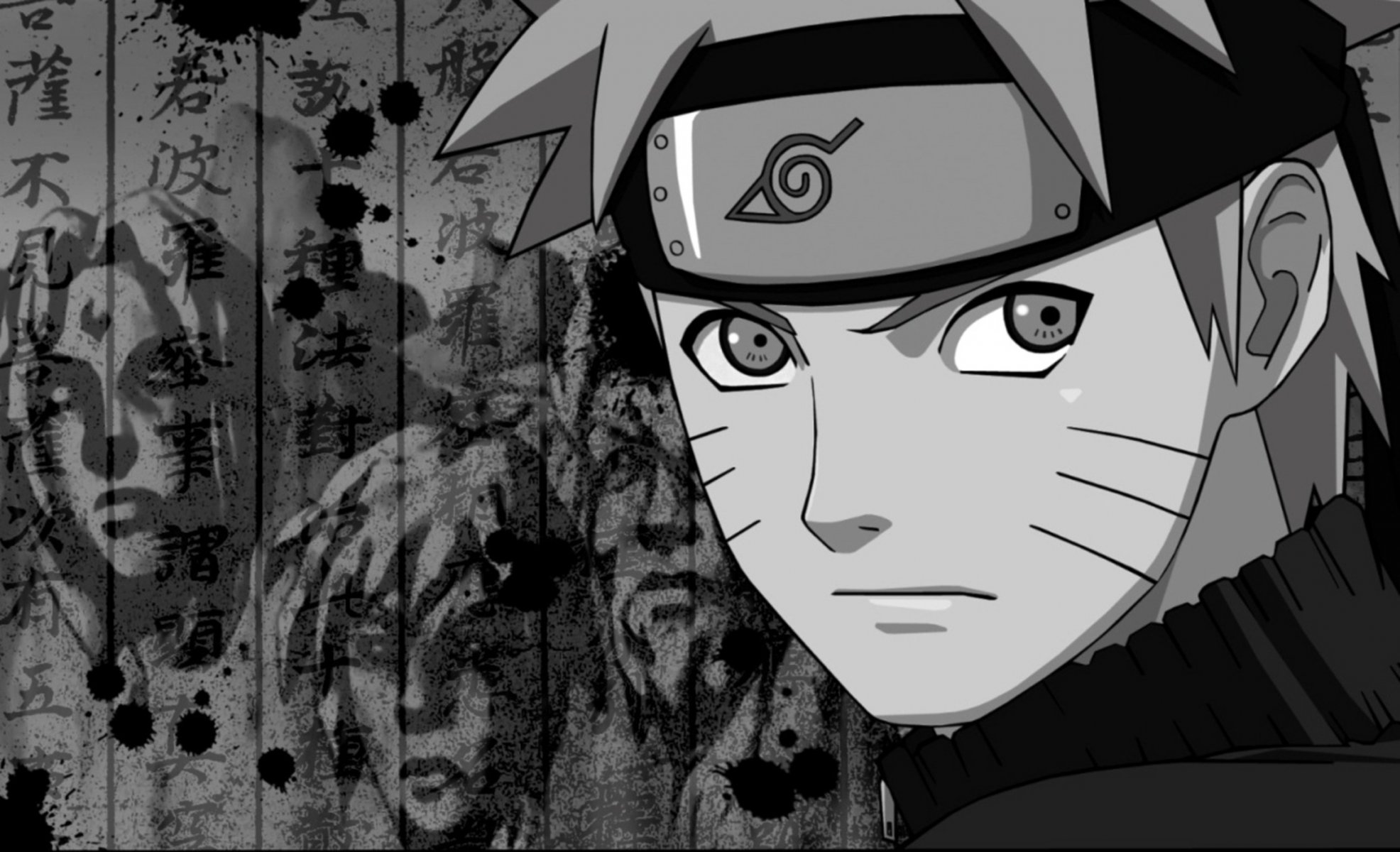 naruto black and white hokage spots symbols character