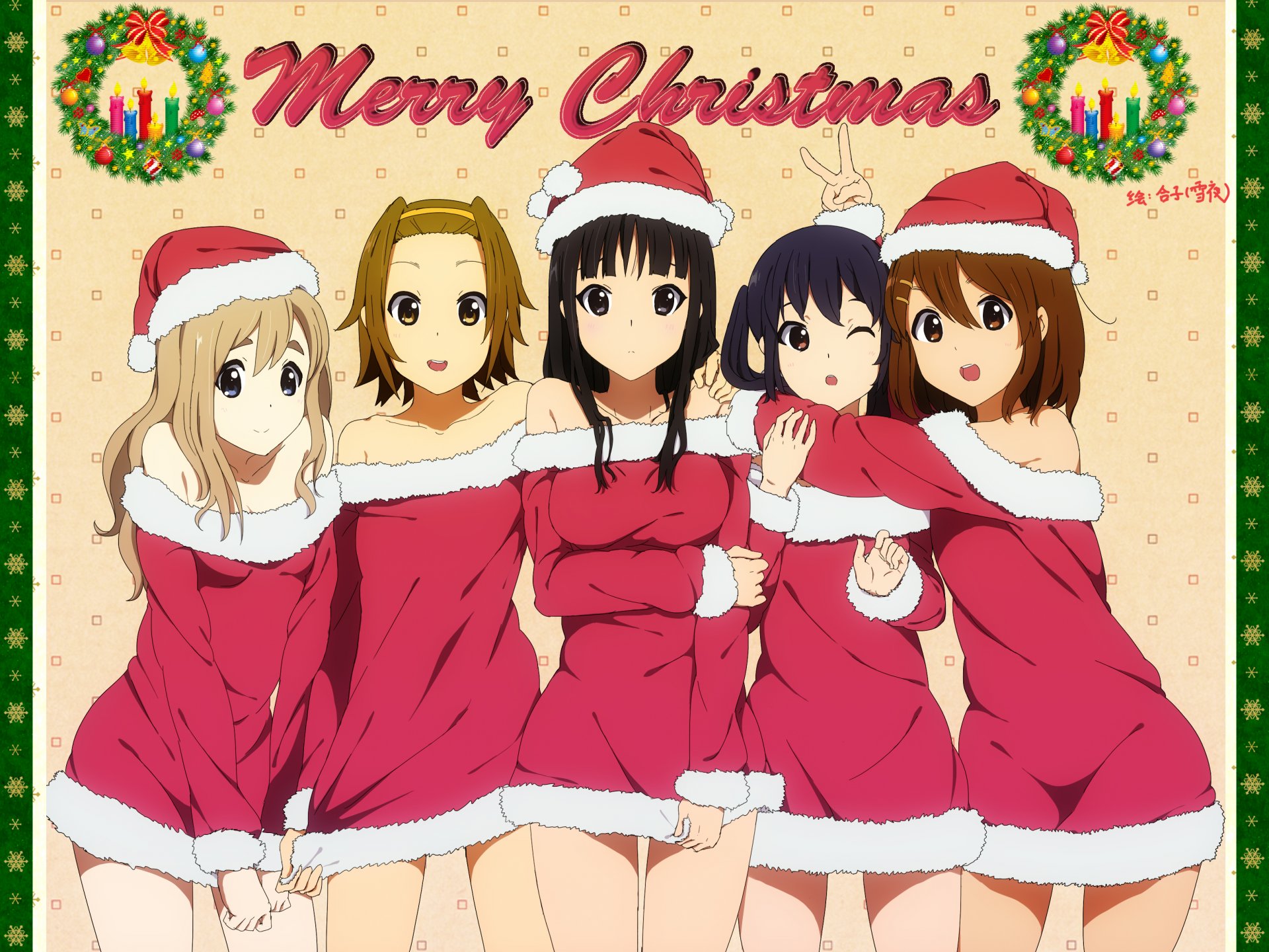 k-on девушки взгляд новый год