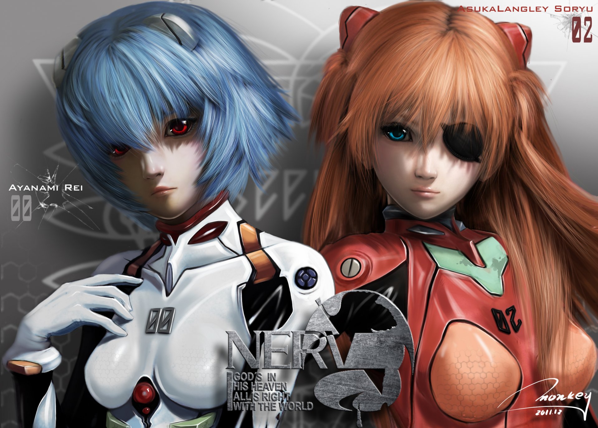 neon genesis evangelion soryu asuka langley ayanami ray filles lettrage costume bandeau oreilles