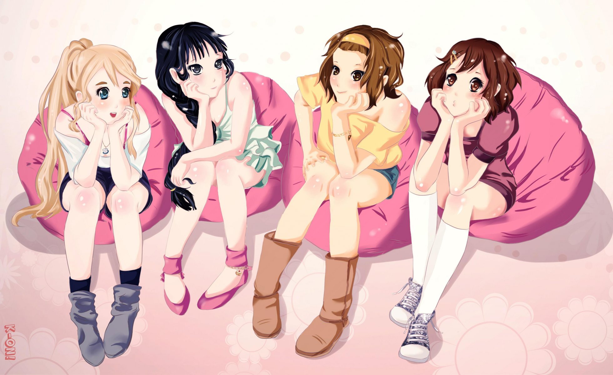 anime fille copines amis groupe k-on kotobuki tsumugi tainaka ritsu hirasawa yu akiyama mio