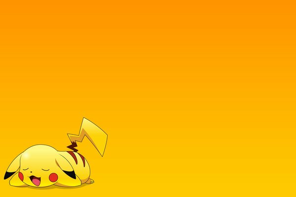 Pokemon dormant sur fond jaune