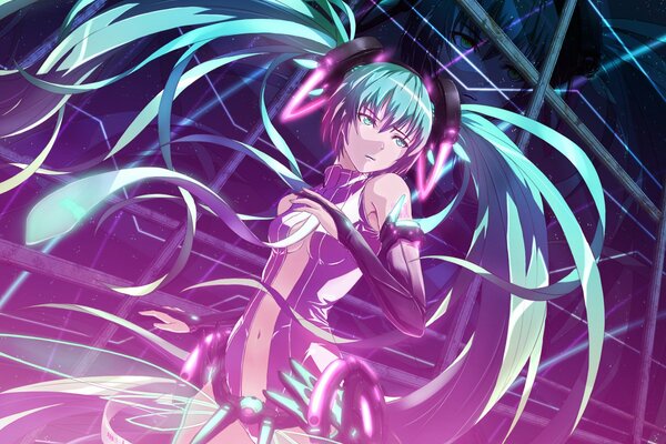 Vocaloid girl with blue hair