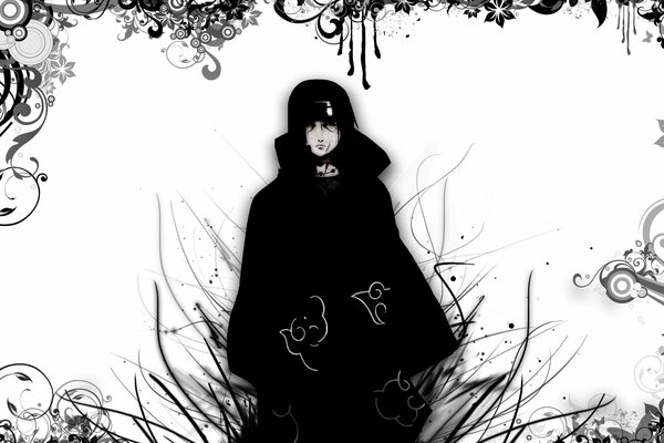 Anime wallpaper Itachi black and white