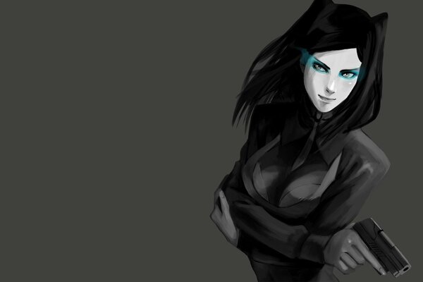 Anime ergo proxy Mädchen mit Pistole