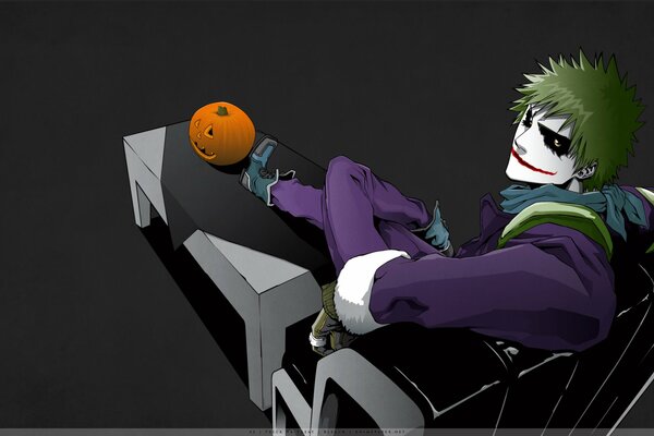 Joker with pumpkin