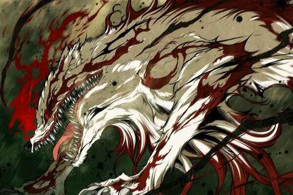 Anime monster in blood