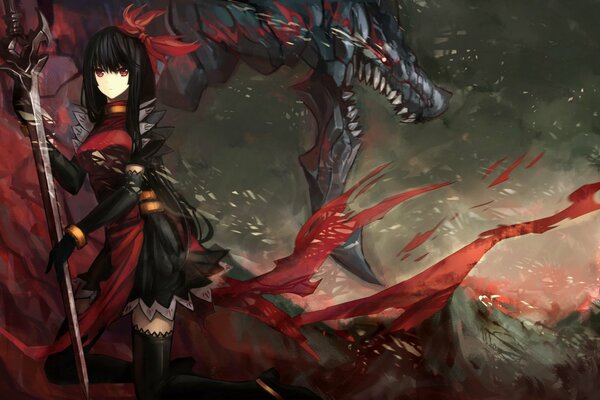 Dragon de fer et la jeune fille en rouge