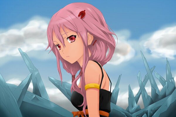 Dziewczyna anime z różowymi włosami