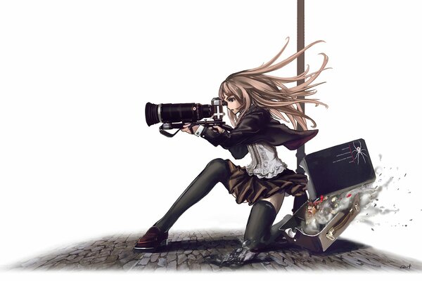 Fille photographe dans le style de l anime