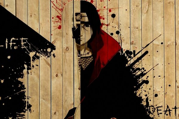 Anime picture on the fence naruto itachi