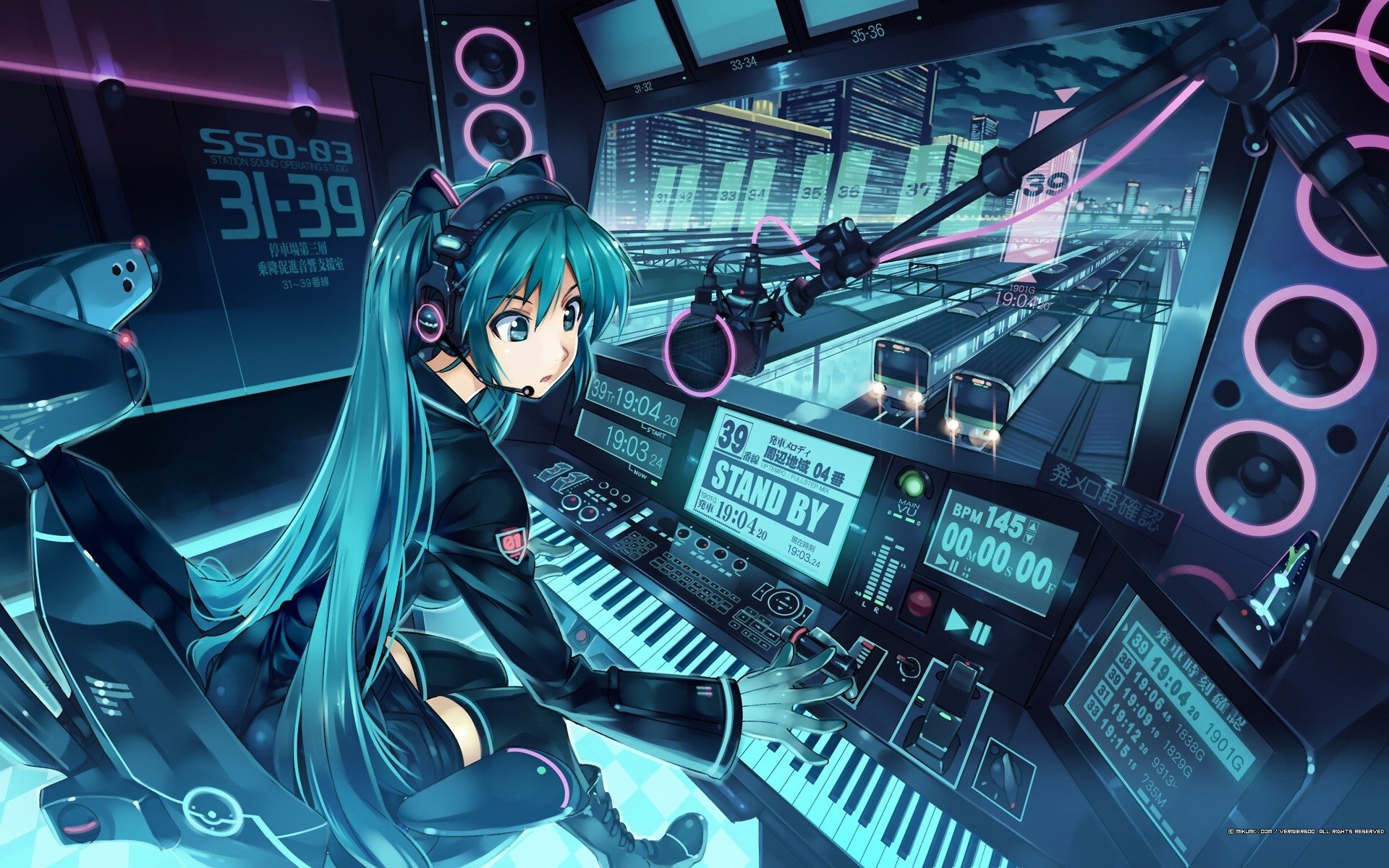 hatsune miku dworzec vocaloid pociągi