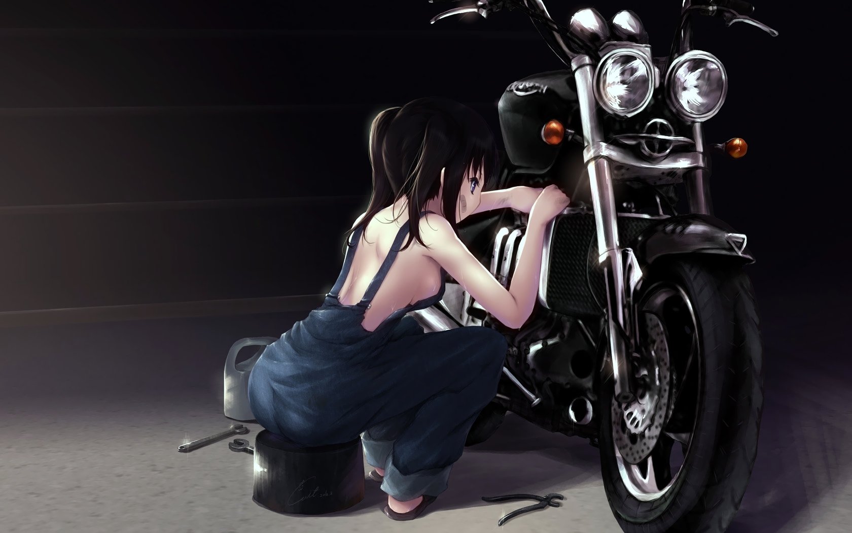 motorcycle repairs repairs black hair