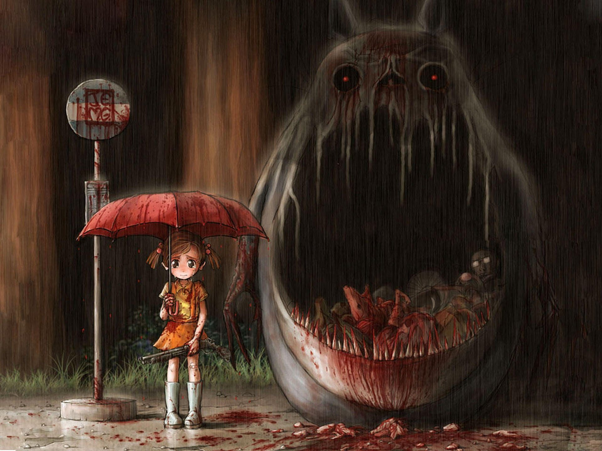 mi vecino totoro tonari no totoro sangre carne horror