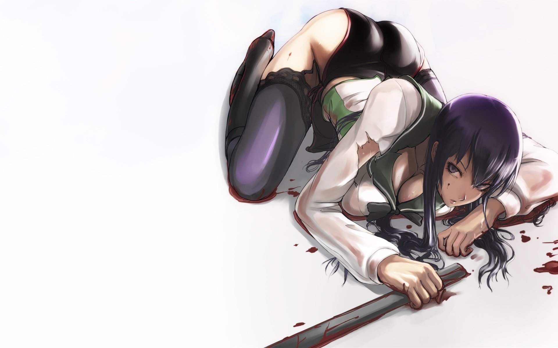 saeko busujima la escuela secundaria de los muertos mentiras espada sangre