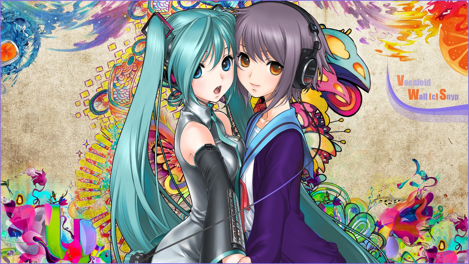 vocaloid hatsune miku nagato yuki ragazze cuffie modello snyp arte