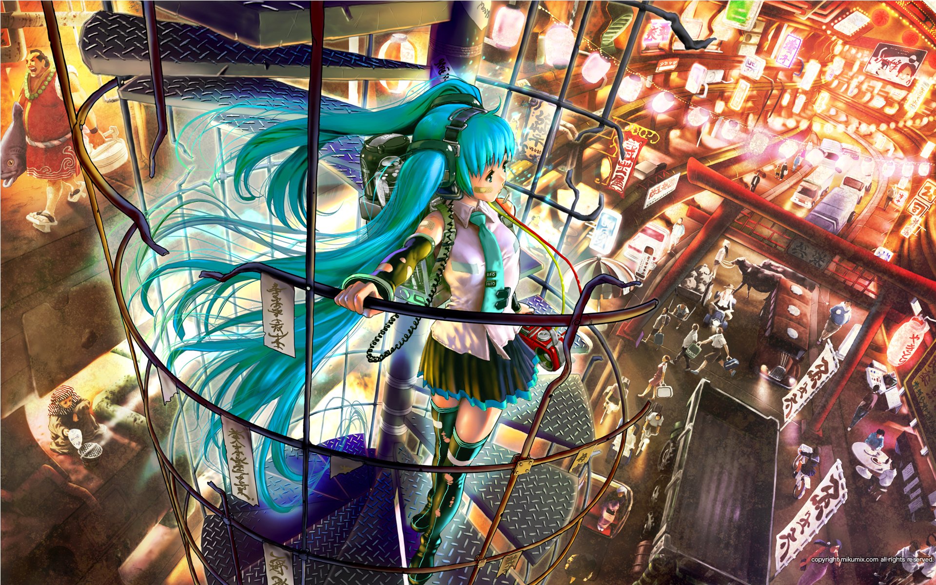 hatsune miku vocaloid vocaloid ville escalier