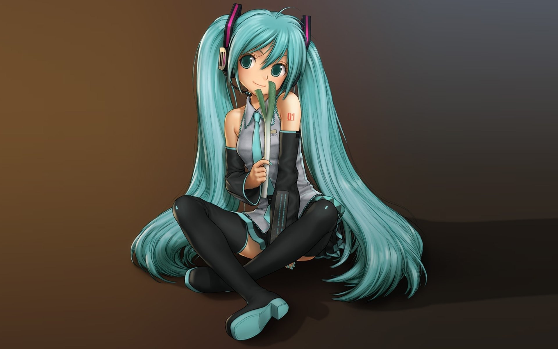 hatsune miku auriculares vocaloid vocaloid cabello verde