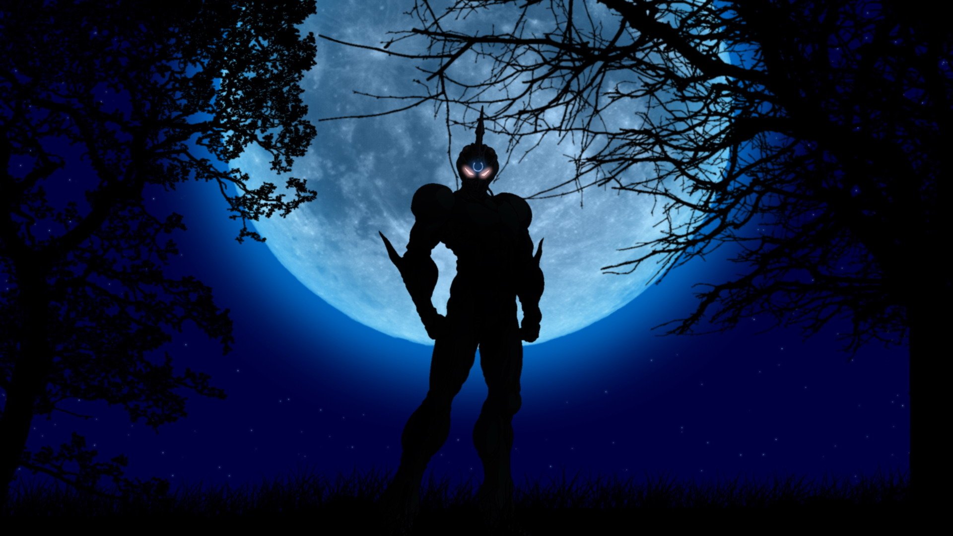 guyver armour full moon forest view